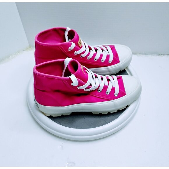 Mudd Pink High Top Sneakers Womens Size 8.5 Canvas Lace-Up Casual Shoes - Picture 3 of 7